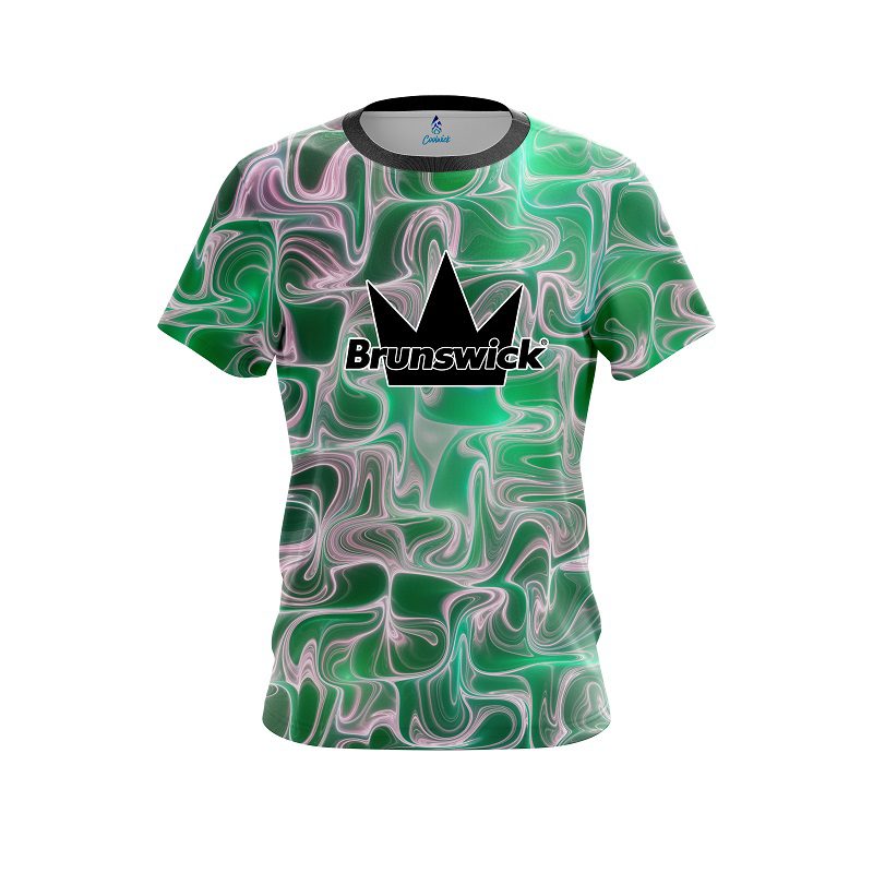 Brunswick Green Exotic Motion CoolWick Bowling Jersey