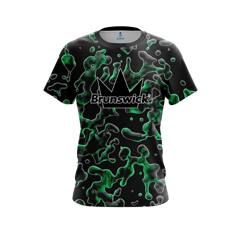Brunswick Green Flowing Fluid CoolWick Bowling Jersey