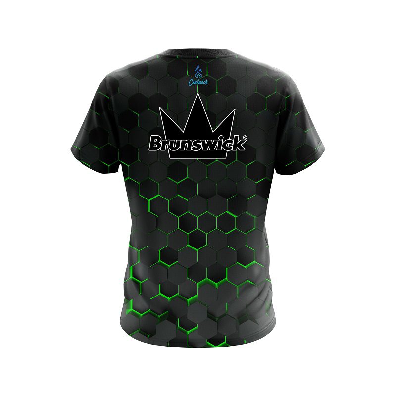 Brunswick Green Honeycomb Fusion CoolWick Bowling Jersey - Image 2