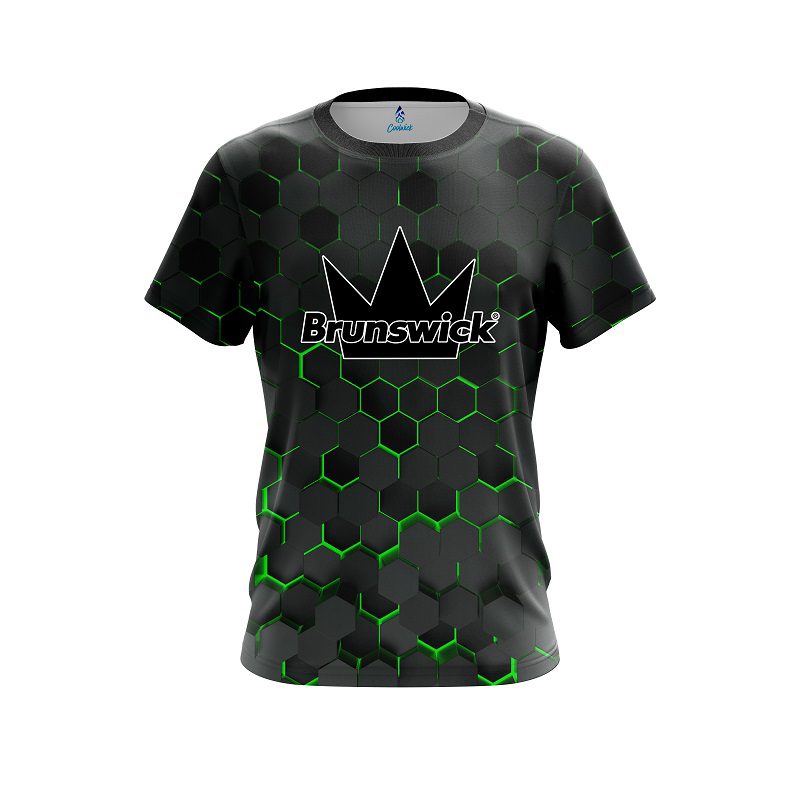 Brunswick Green Honeycomb Fusion CoolWick Bowling Jersey
