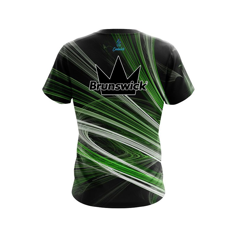 Brunswick Green Motion Swirl CoolWick Bowling Jersey - Image 2