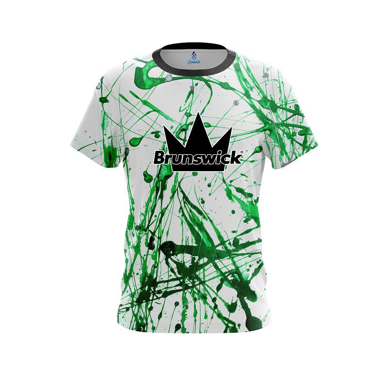 Brunswick Green Paint Splash CoolWick Bowling Jersey