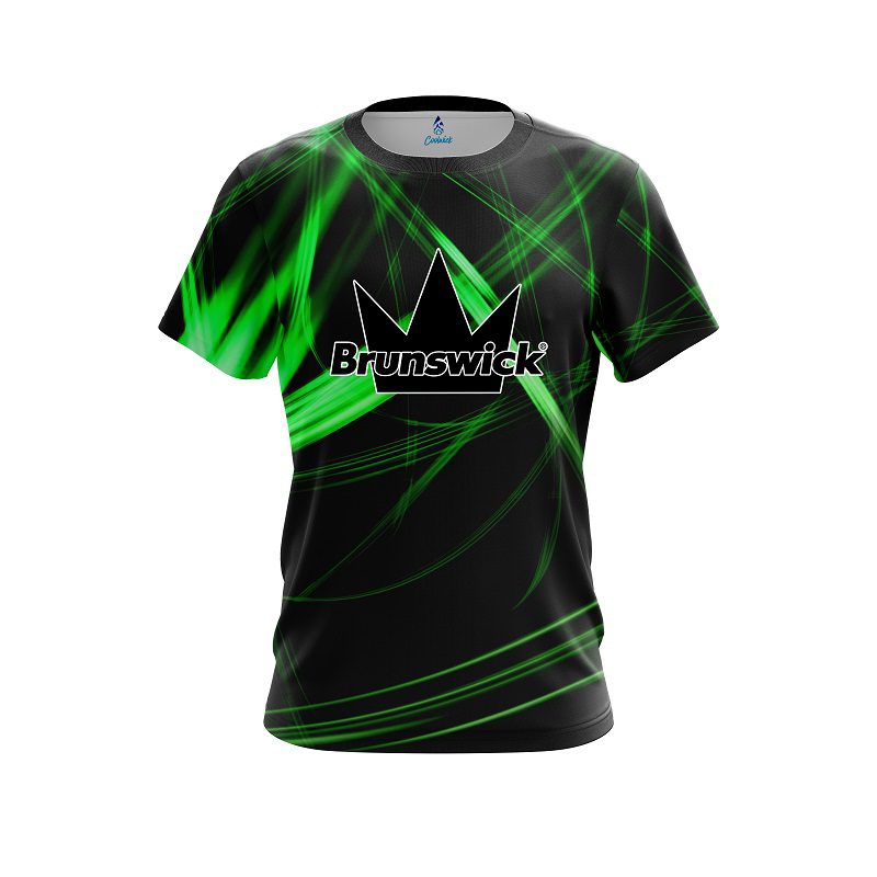 Brunswick Green Spiral CoolWick Bowling Jersey