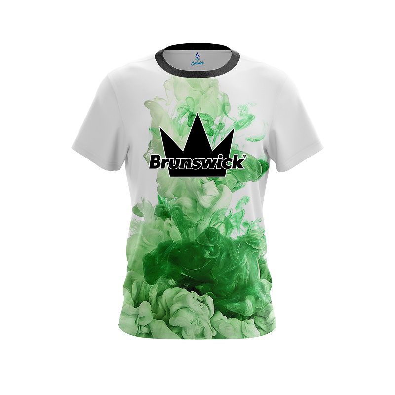 Brunswick Green ink Splash CoolWick Bowling Jersey