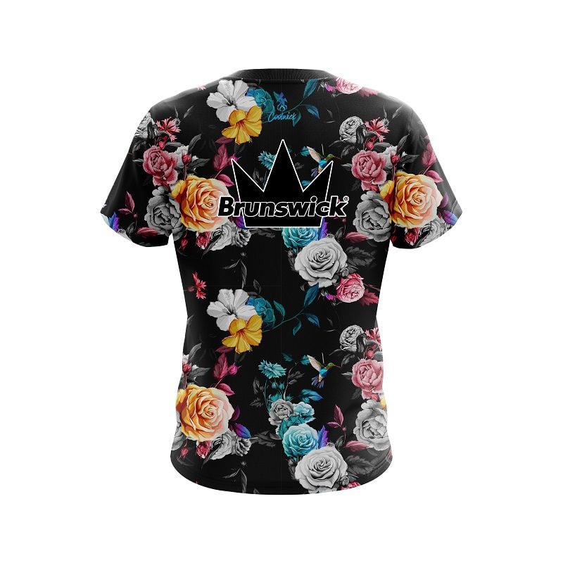Brunswick Hummingbird Watercolor Art CoolWick Bowling Jersey - Image 2