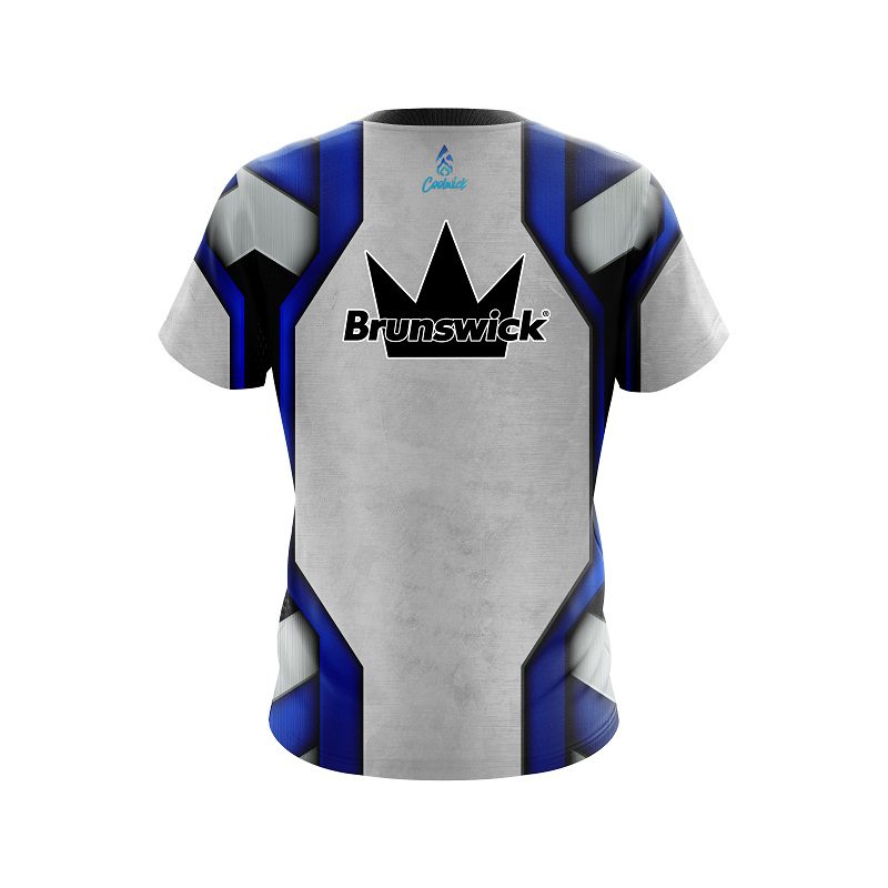 Brunswick Iron Blue CoolWick Bowling Jersey - Image 2