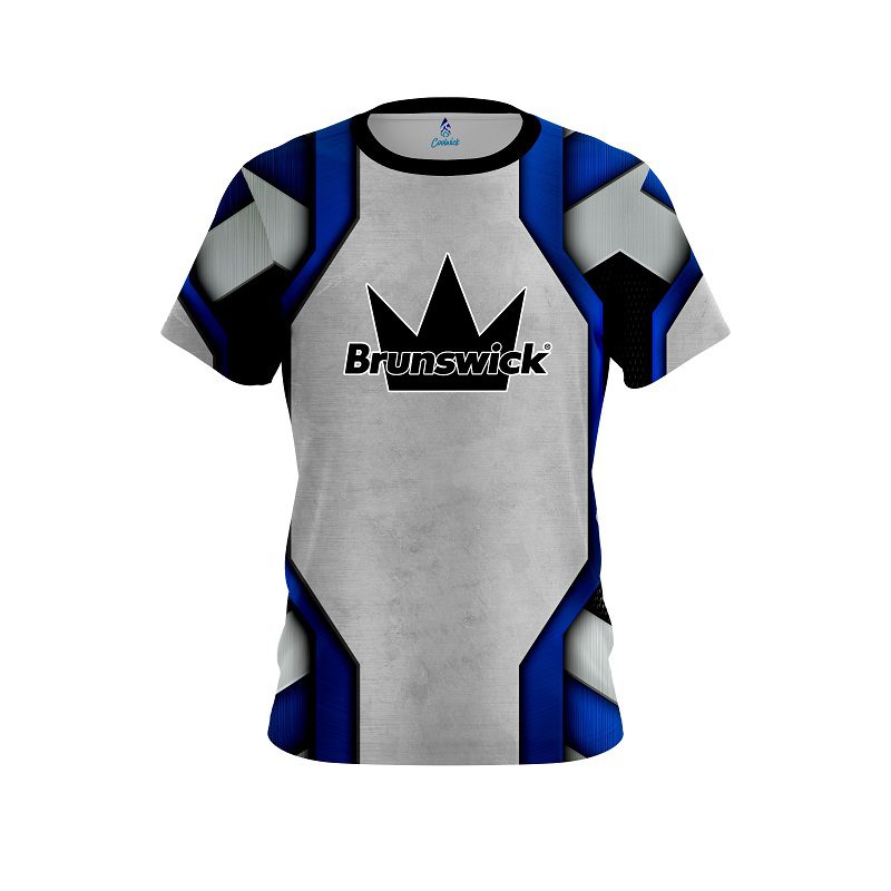 Brunswick Iron Blue CoolWick Bowling Jersey