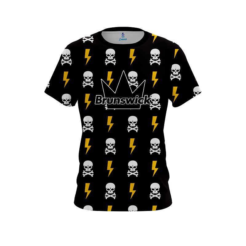 Brunswick Lightning Skull CoolWick Bowling Jersey