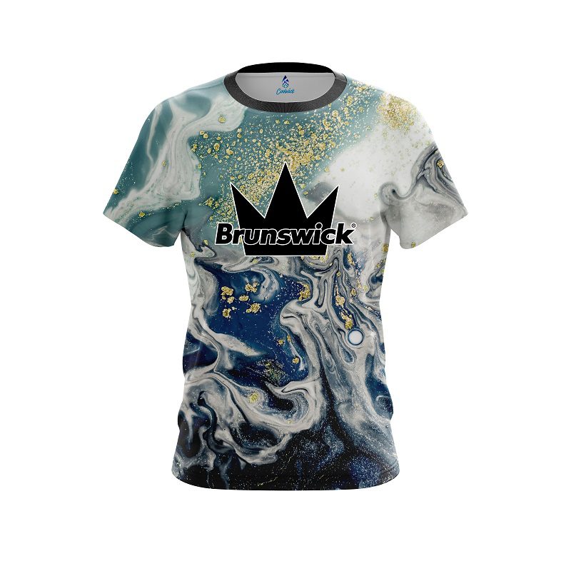 Brunswick Marbleized Ripple Pattern CoolWick Bowling Jersey