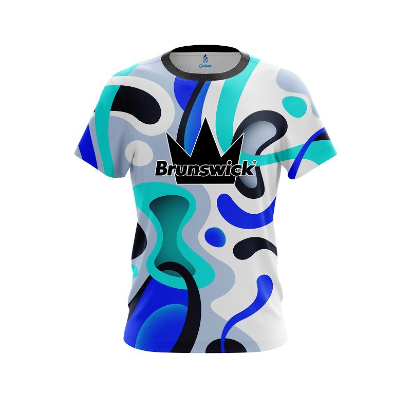 Brunswick Modern Art Blue CoolWick Bowling Jersey