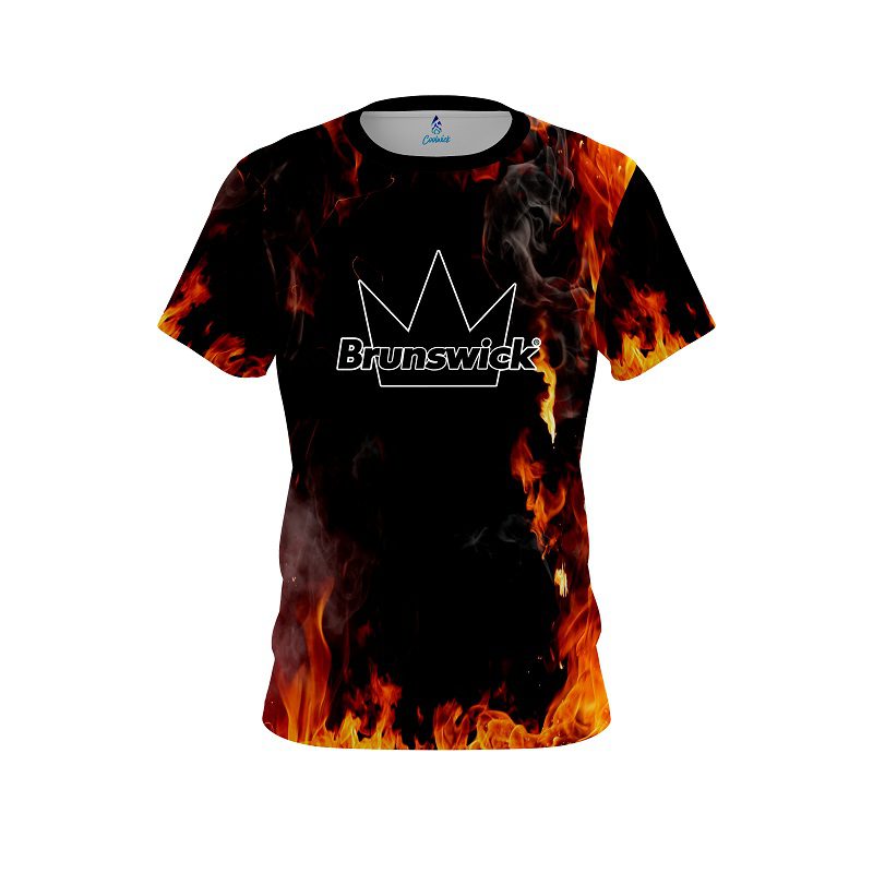 Brunswick Orange Flame CoolWick Bowling Jersey