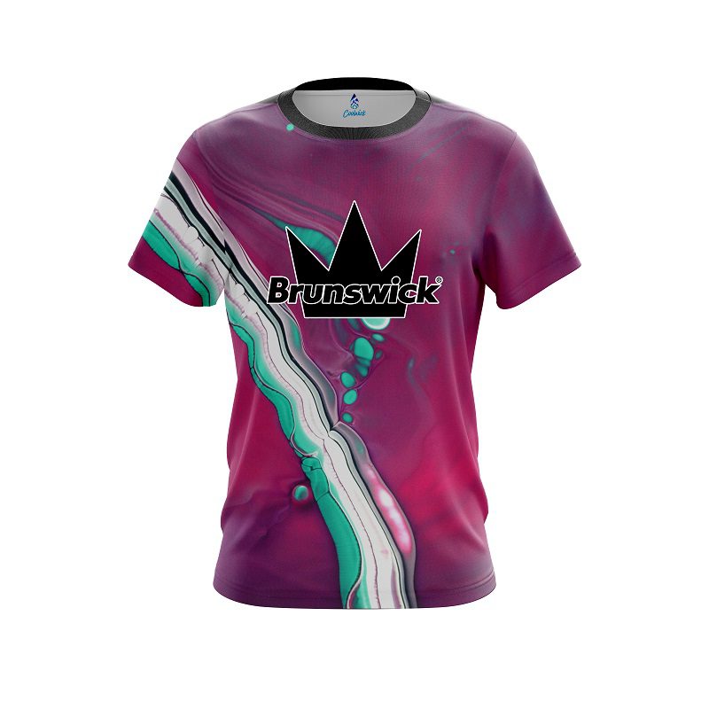 Brunswick Pink And Green Liquid CoolWick Bowling Jersey