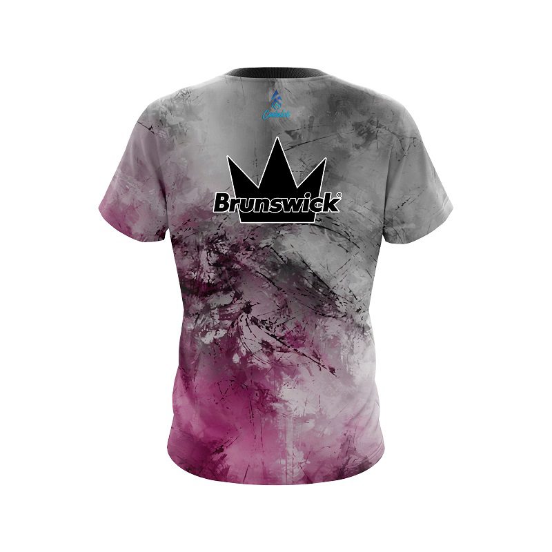 Brunswick Pink And Grey Canvas CoolWick Bowling Jersey - Image 2