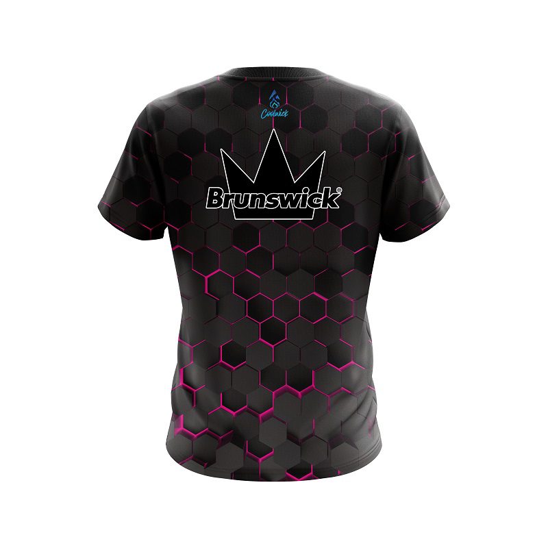 Brunswick Pink Honeycomb Fusion CoolWick Bowling Jersey - Image 2