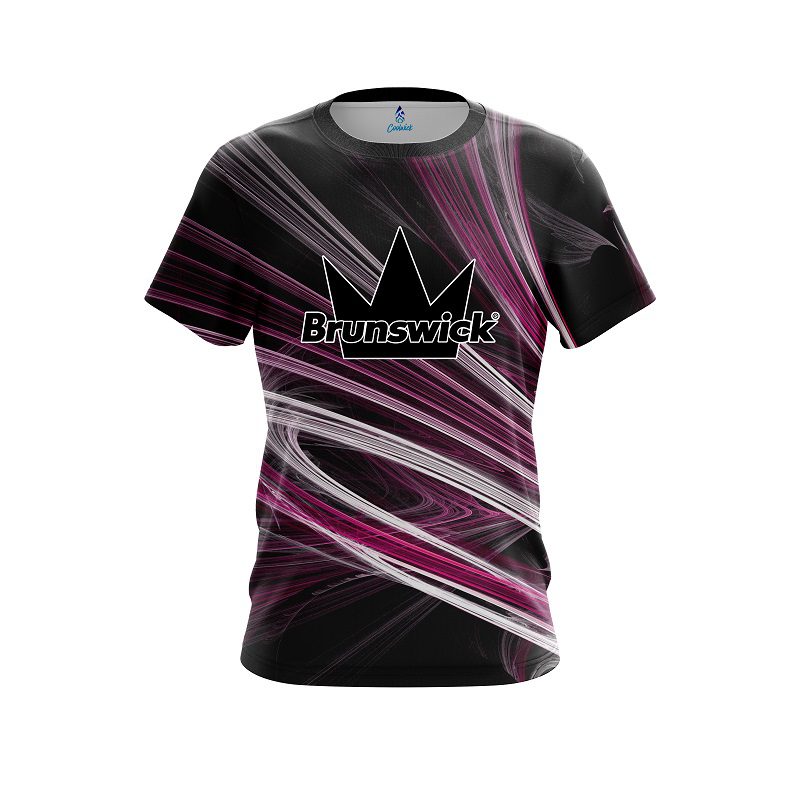 Brunswick Pink Motion Swirl CoolWick Bowling Jersey