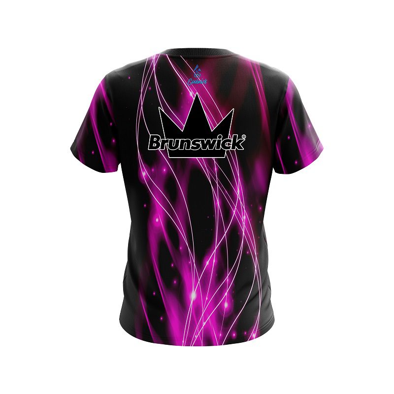 Brunswick Pink Spiral Waves CoolWick Bowling Jersey - Image 2