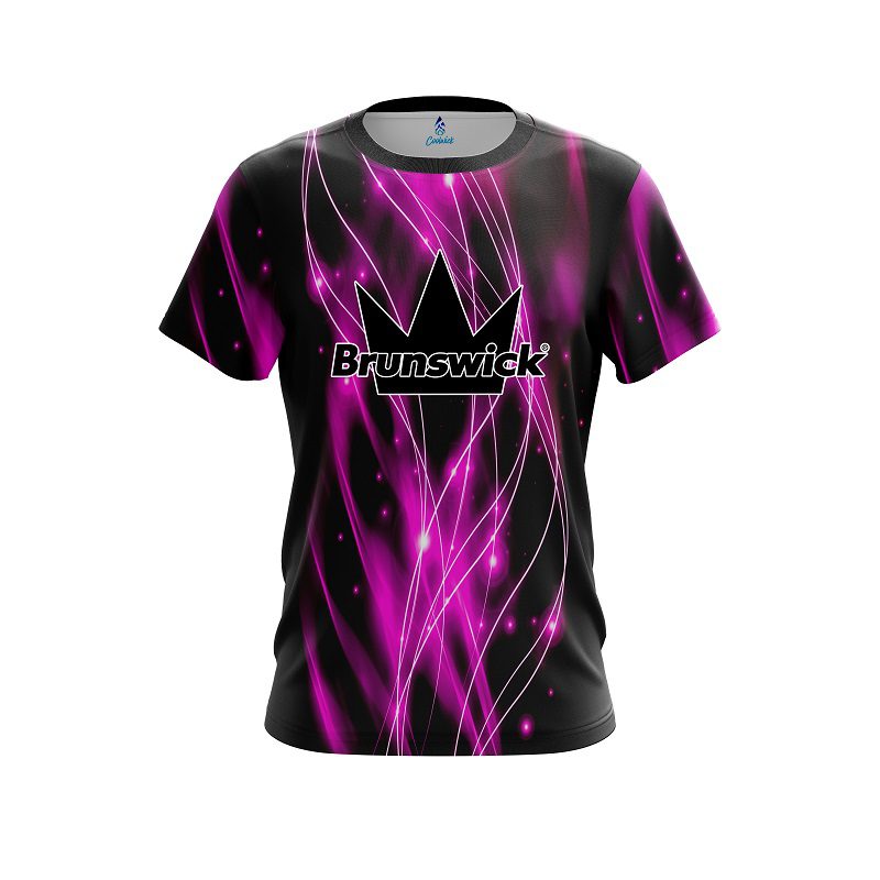 Brunswick Pink Spiral Waves CoolWick Bowling Jersey