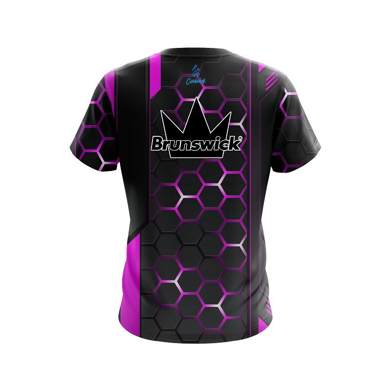 Brunswick Pink Steel Comb CoolWick Bowling Jersey - Image 2