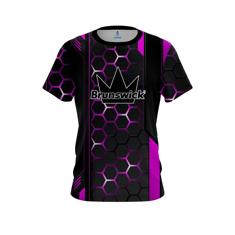 Brunswick Pink Steel Comb CoolWick Bowling Jersey