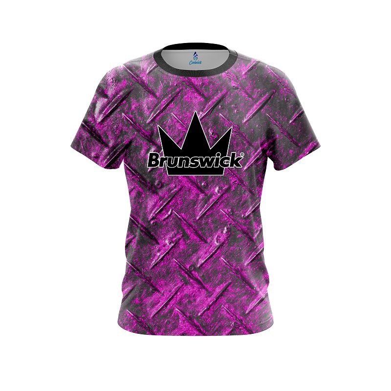 Brunswick Pink Diamond Plate CoolWick Bowling Jersey