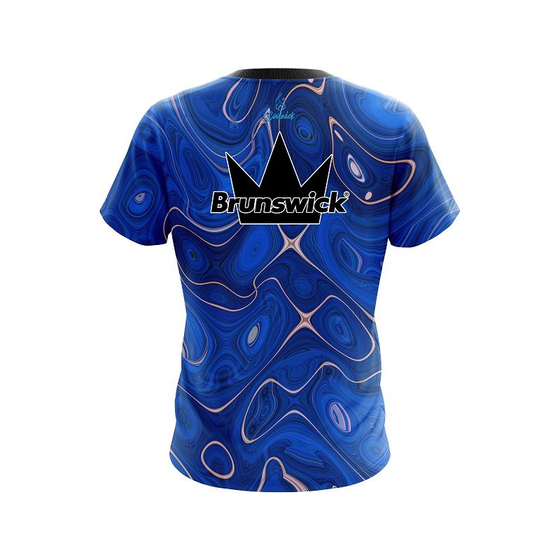 Brunswick Psychedelic Blue Flow CoolWick Bowling Jersey - Image 2