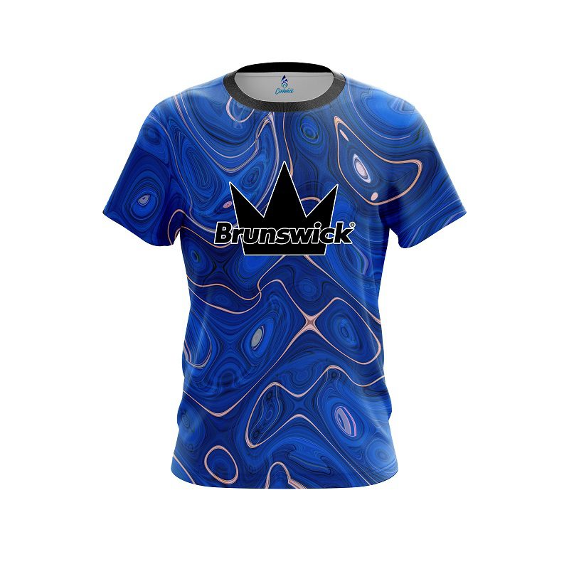 Brunswick Psychedelic Blue Flow CoolWick Bowling Jersey