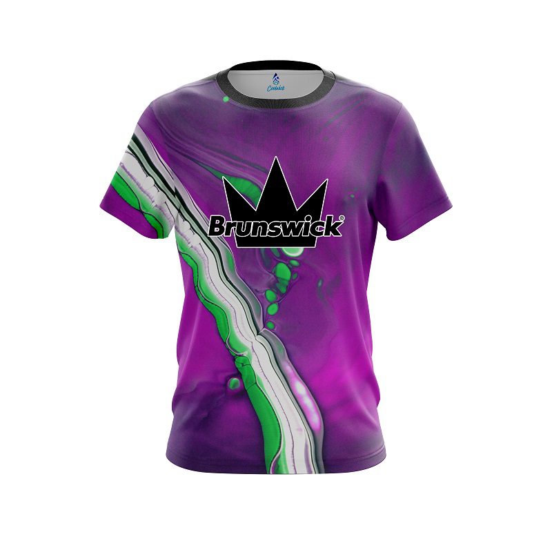Brunswick Purple And Green Liquid CoolWick Bowling Jersey