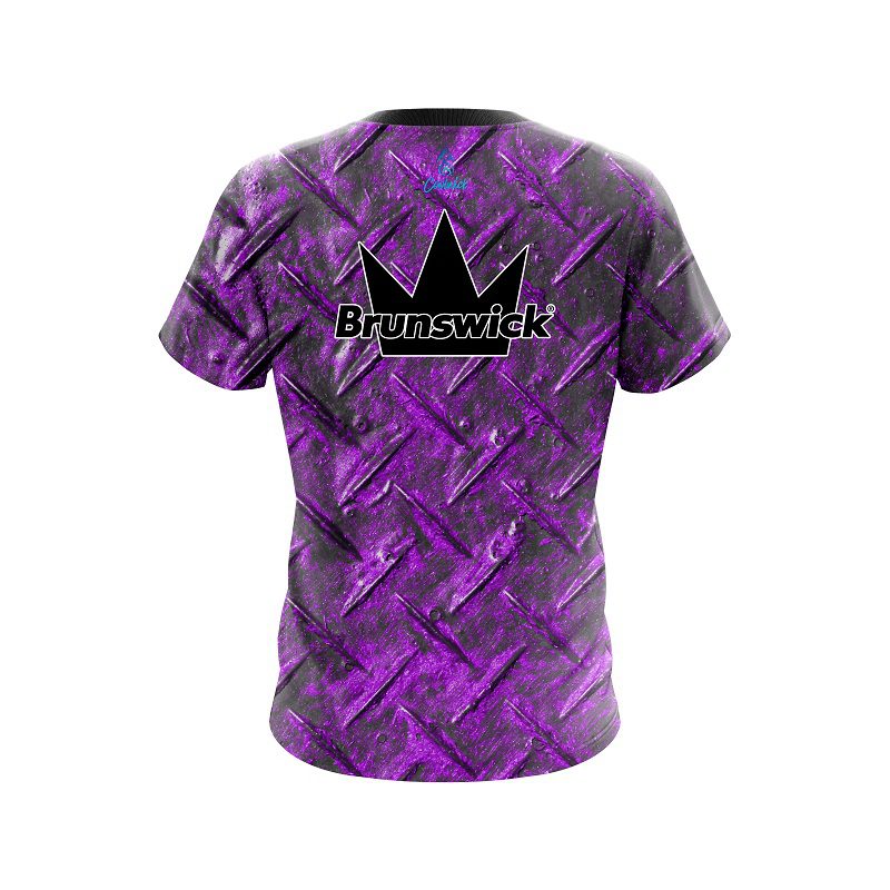 Brunswick Purple Diamond Plate CoolWick Bowling Jersey - Image 2