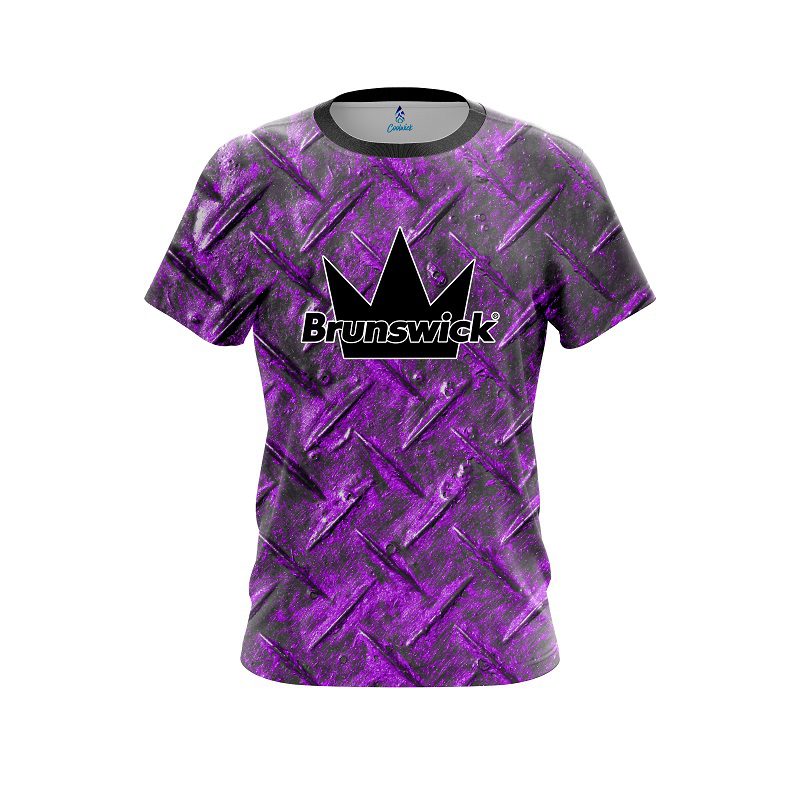 Brunswick Purple Diamond Plate CoolWick Bowling Jersey