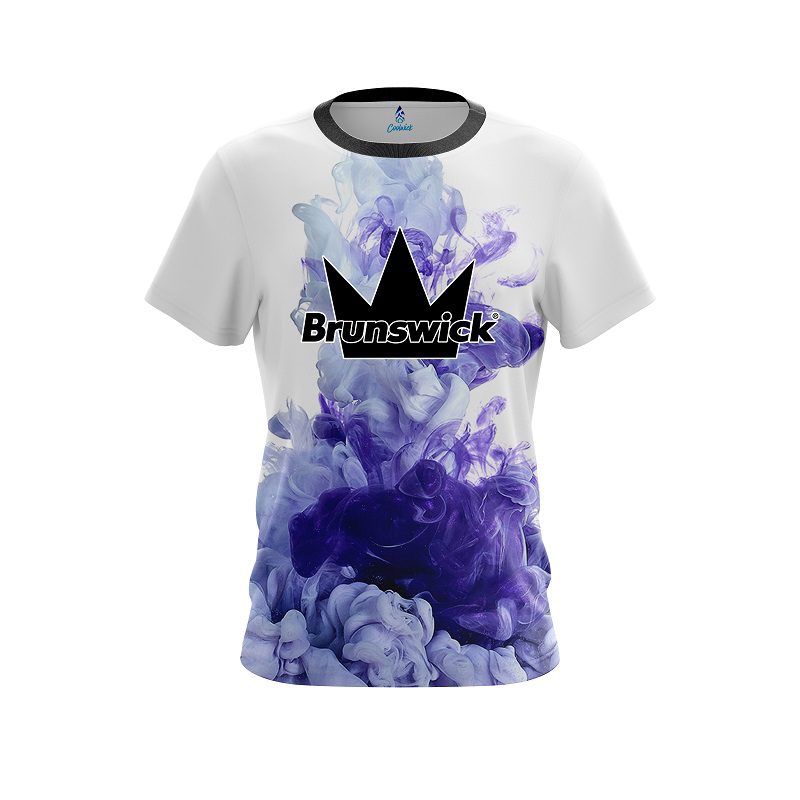 Brunswick Purple ink Splash CoolWick Bowling Jersey