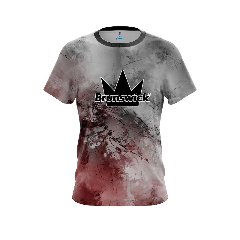 Brunswick Red And Grey Canvas CoolWick Bowling Jersey