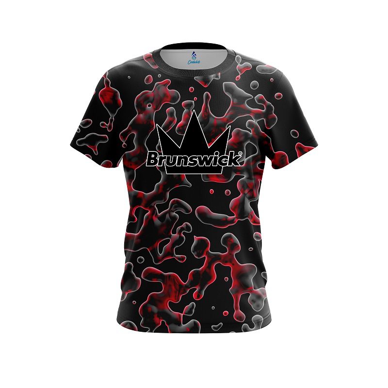 Brunswick Red Flowing Fluid CoolWick Bowling Jersey