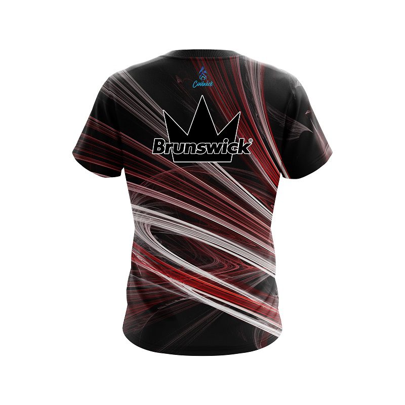 Brunswick Red Motion Swirl CoolWick Bowling Jersey - Image 2