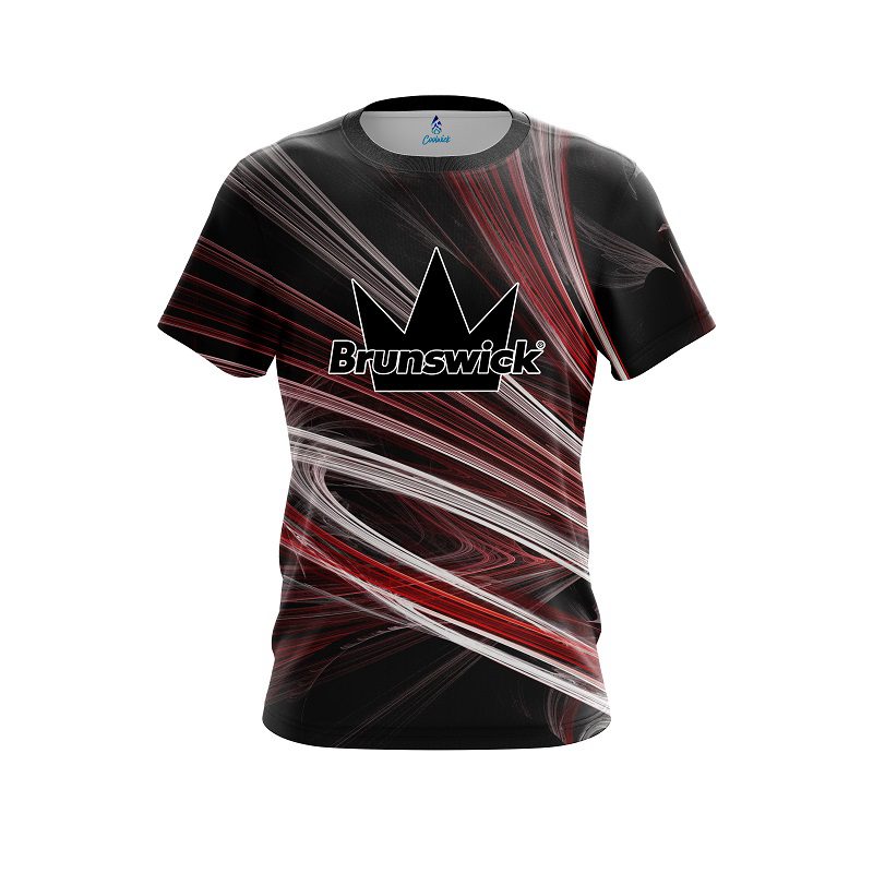 Brunswick Red Motion Swirl CoolWick Bowling Jersey