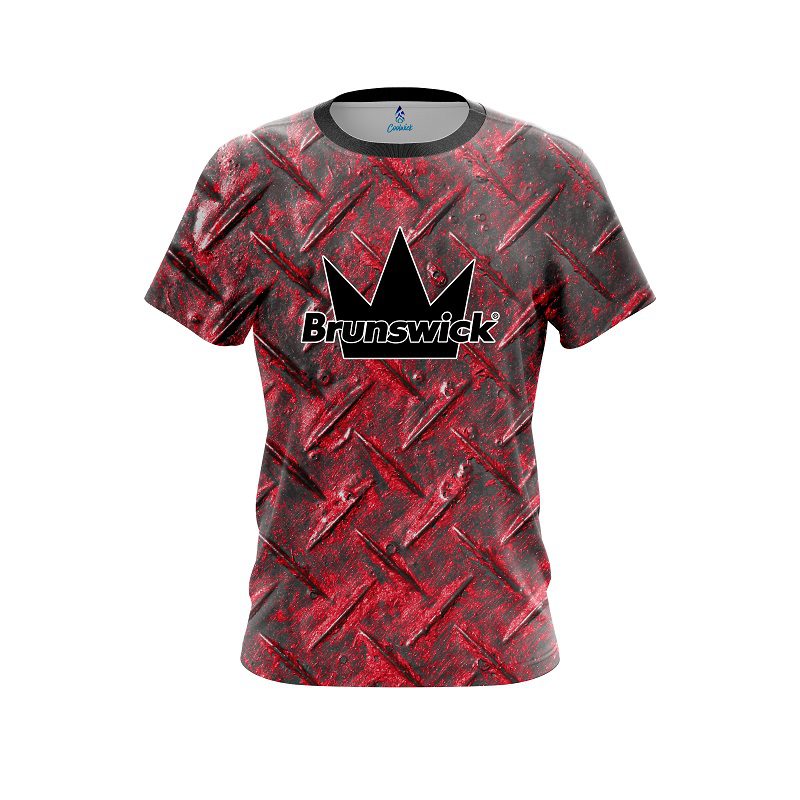 Brunswick Red Diamond Plate CoolWick Bowling Jersey