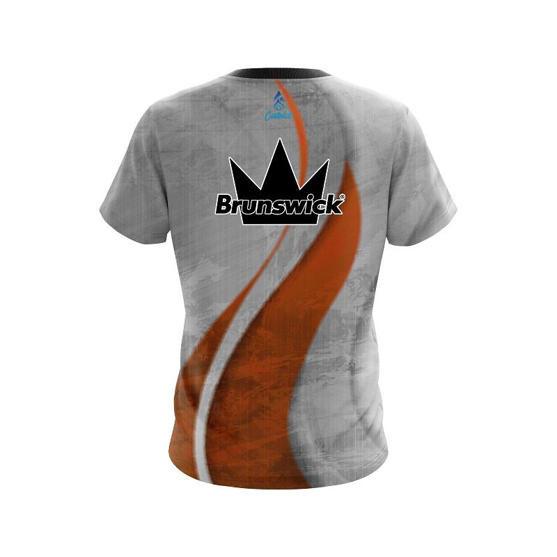 Brunswick Rough Edges Orange CoolWick Bowling Jersey - Image 2