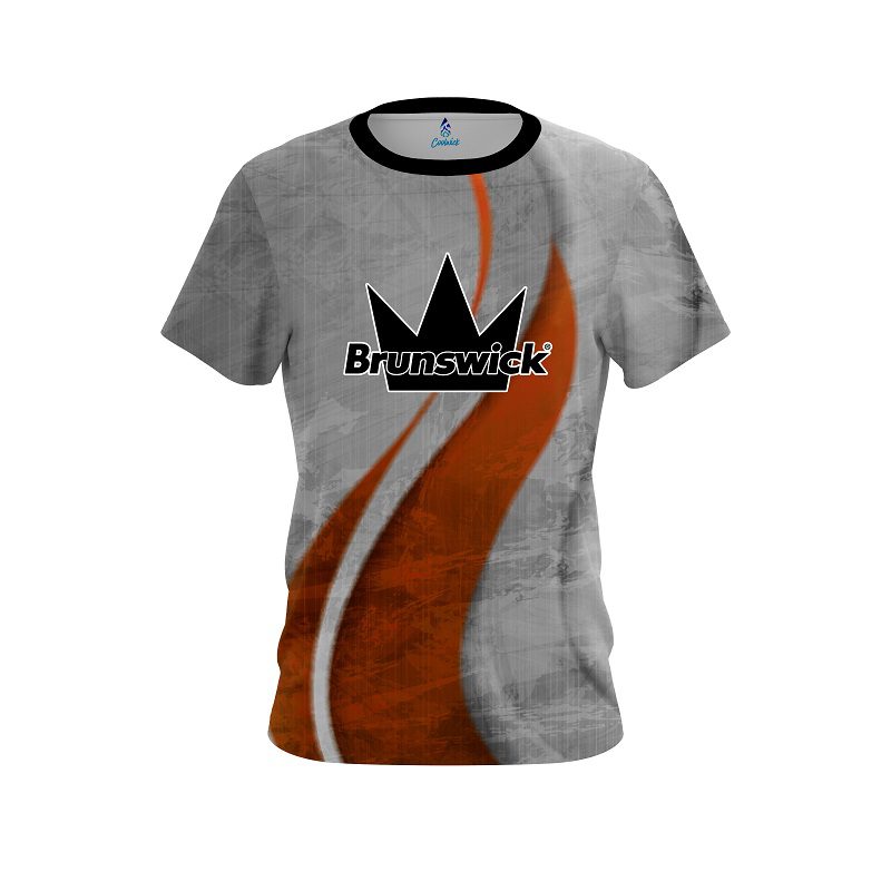 Brunswick Rough Edges Orange CoolWick Bowling Jersey