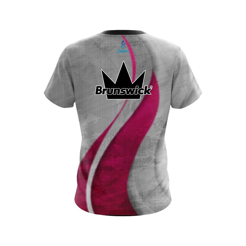 Brunswick Rough Edges Pink CoolWick Bowling Jersey - Image 2