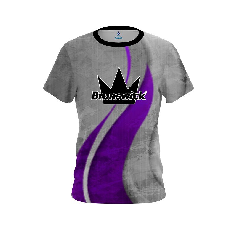 Brunswick Rough Edges Purple CoolWick Bowling Jersey