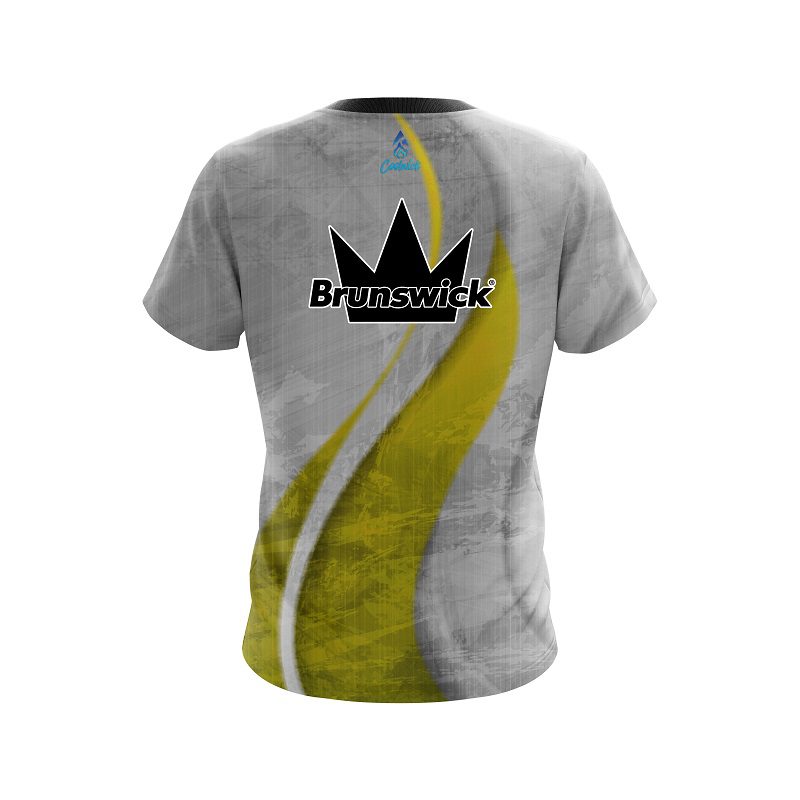 Brunswick Rough Edges Yellow CoolWick Bowling Jersey - Image 2