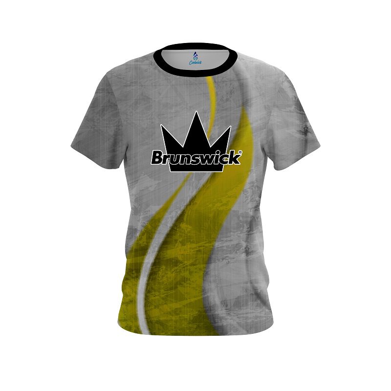 Brunswick Rough Edges Yellow CoolWick Bowling Jersey