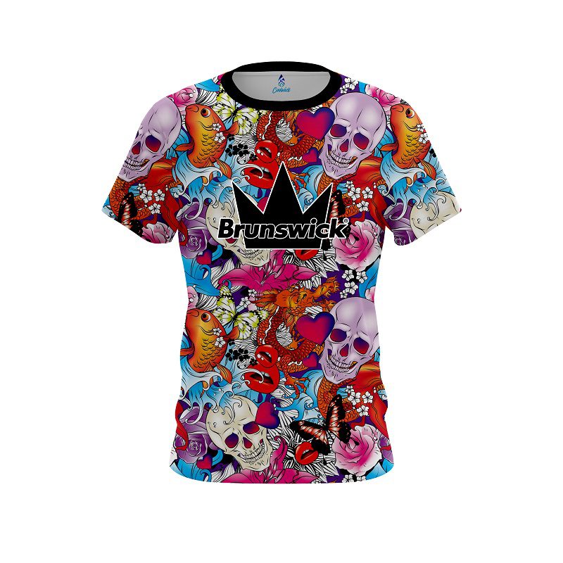 Brunswick Skull Love CoolWick Bowling Jersey