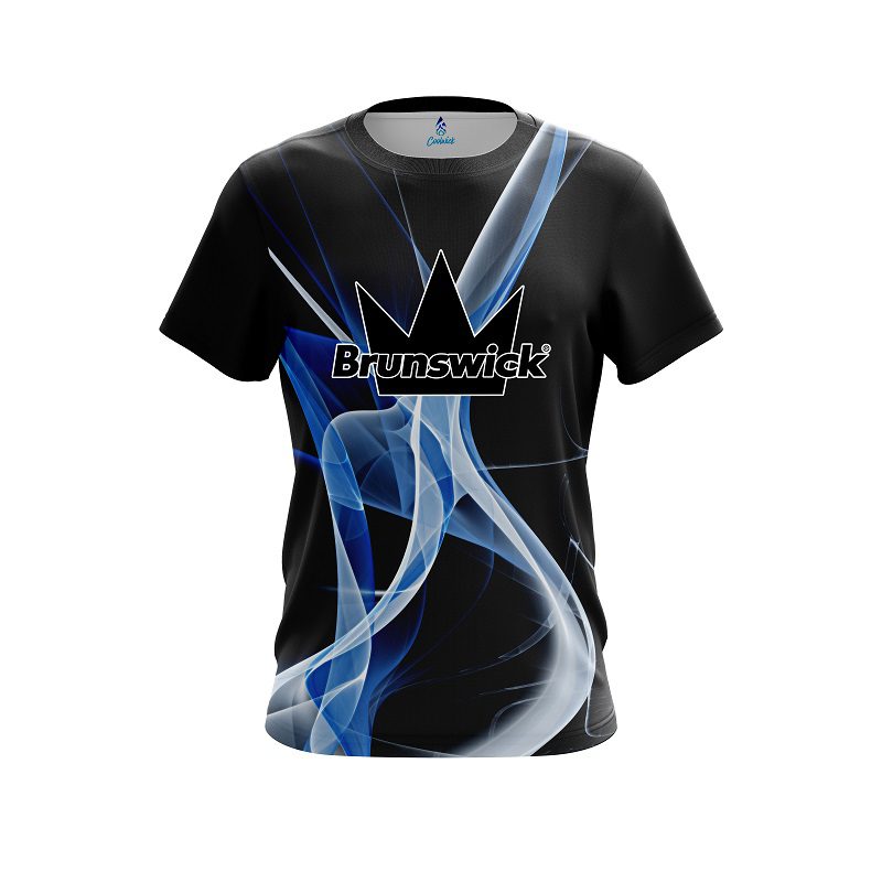 Brunswick Smokey Blue Wave CoolWick Bowling Jersey