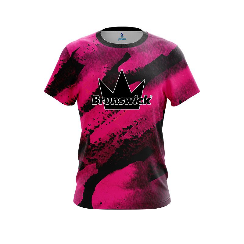 Brunswick Solid Pink Grunge CoolWick Bowling Jersey