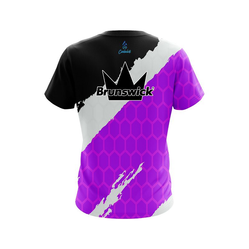 Brunswick Split Power Purple CoolWick Bowling Jersey - Image 2