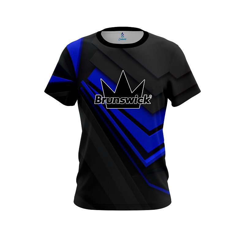 Brunswick Steaming Dynamic Blue CoolWick Bowling Jersey