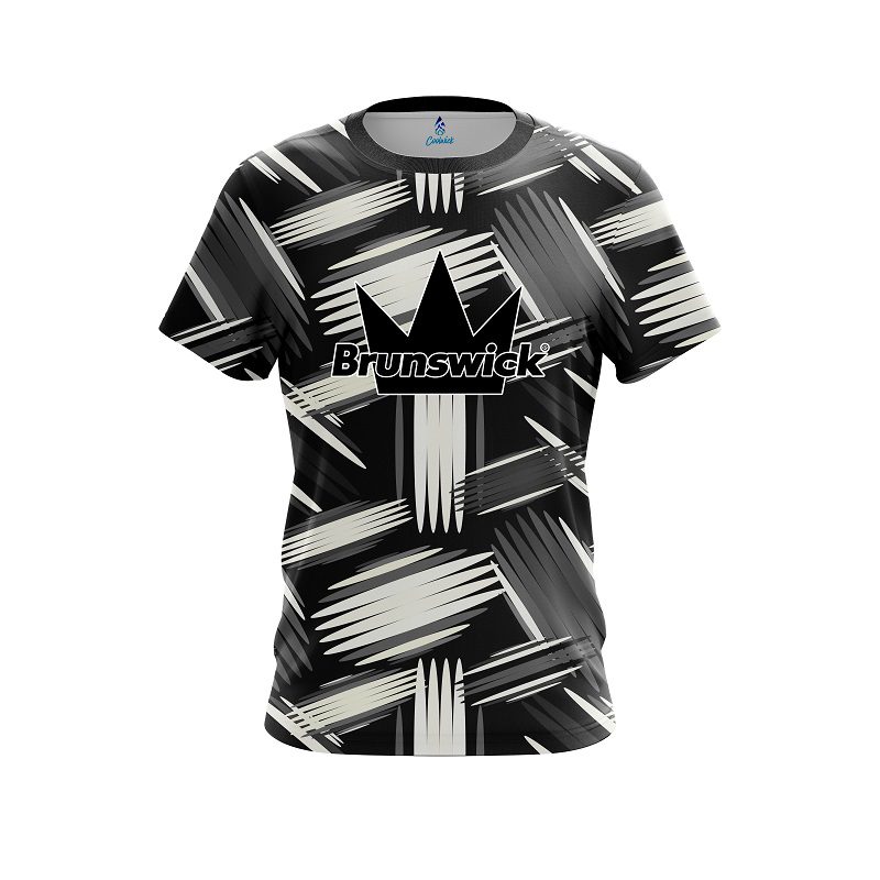 Brunswick Striped Pattern CoolWick Bowling Jersey