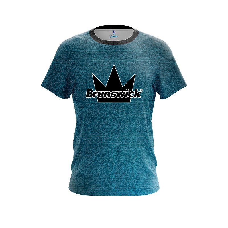 Brunswick Teal Grunge Canvas CoolWick Bowling Jersey