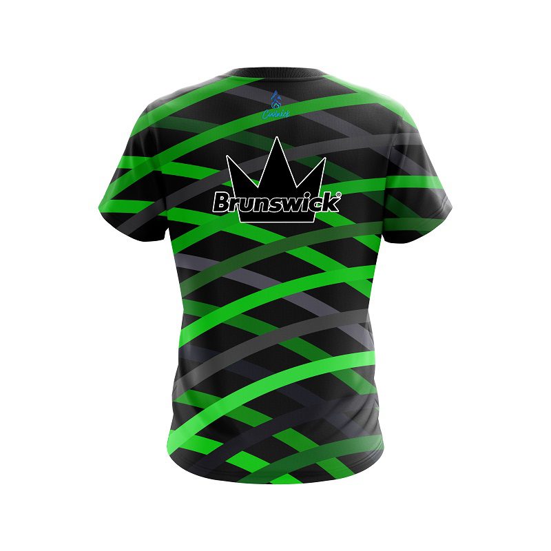 Brunswick Turmoil Green CoolWick Bowling Jersey - Image 2