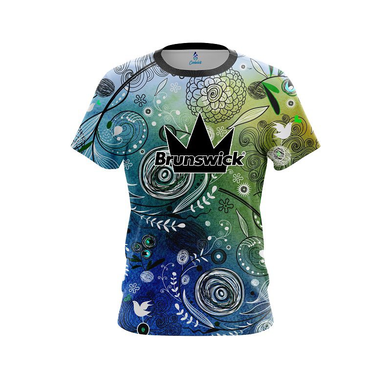 Brunswick Watercolor Floral Art CoolWick Bowling Jersey